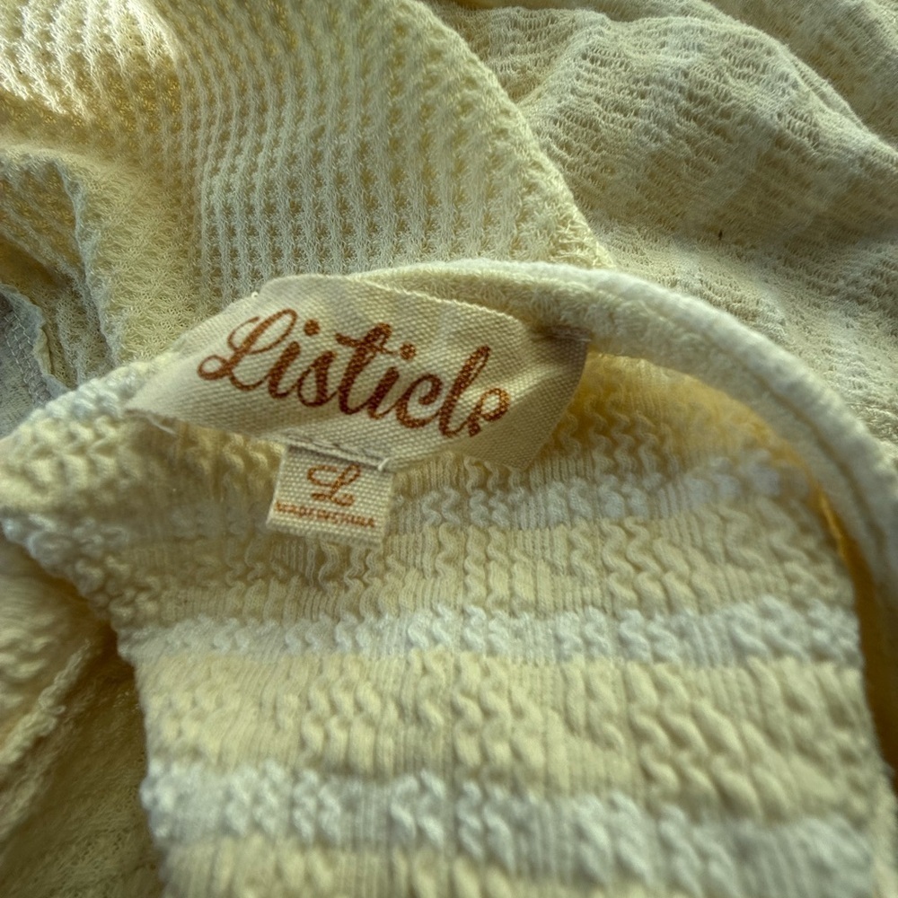 ✨ Listicle Cream Textured Boho Tank Top – NWT Size Large - Picture 3 of 4